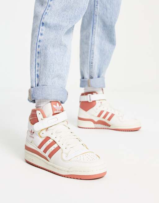 adidas Originals Forum 84 Hi sneakers in white and magic earth