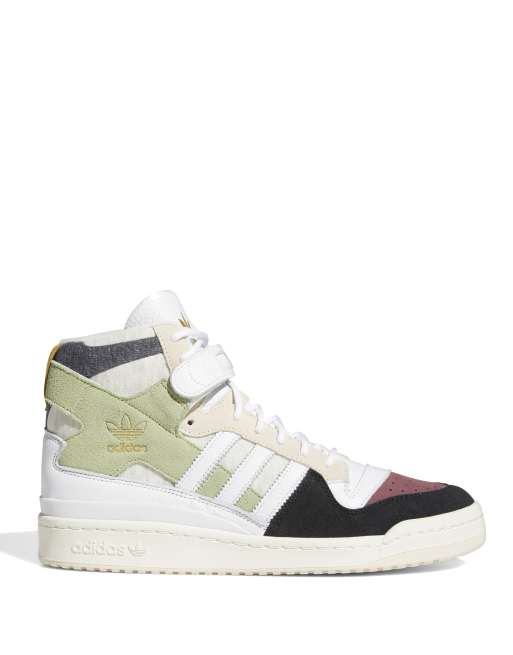 adidas Originals Forum 84 Hi trainers in white green and black | ASOS