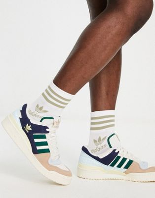 adidas Originals Forum 84 Lo trainers in navy and sand