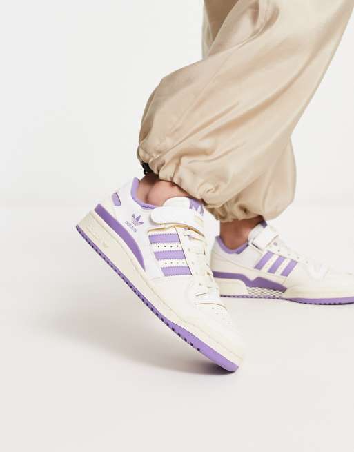 Purple and white sales adidas shoes