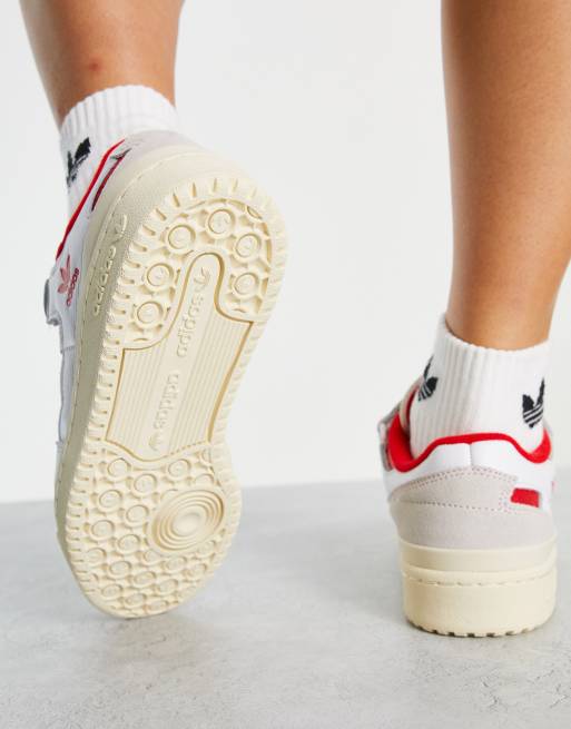 adidas gazelle silver green womens Adidas Forum 84 Low Men's Shoes Cloud White-Vivid Red S21-Cream White   Sports Plaza NY