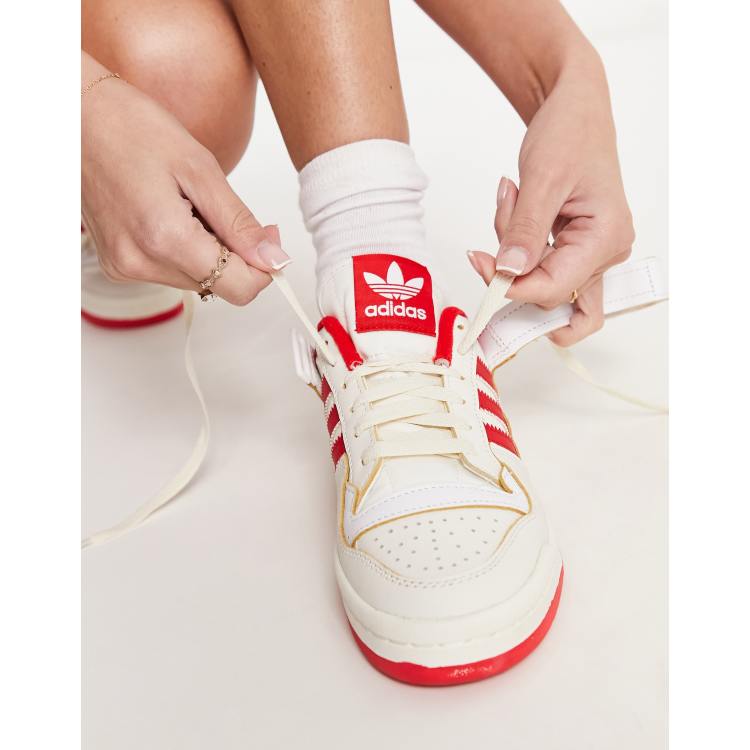 White and shop red adidas