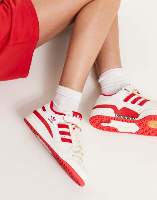 Casco tormenta rumor adidas Originals Forum 84 low sneakers in white and red | ASOS