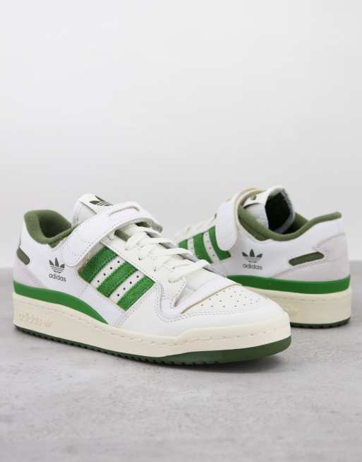 adidas originals forum 84 low trainers in white and green