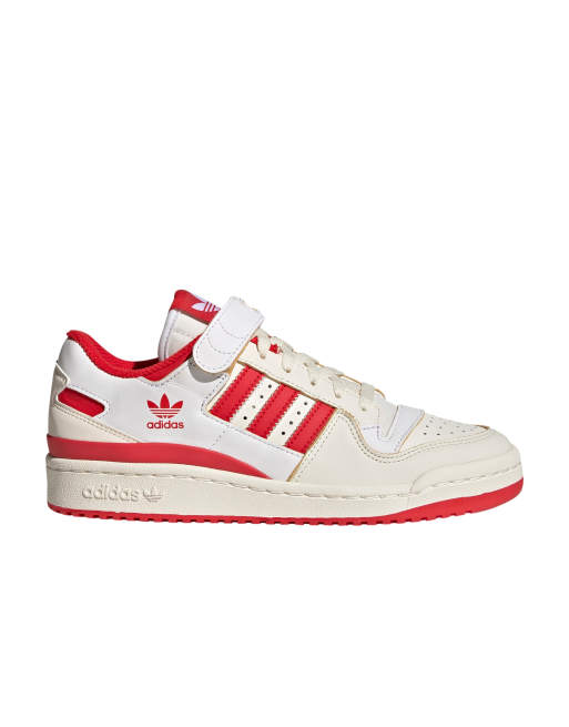 adidas Originals – Forum 84 – Vita och röda sneakers med låga skaft