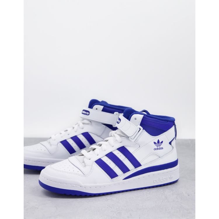 Adidas blanc shop et bleu