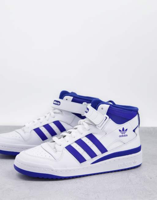 adidas Originals Forum Baskets mi hautes Blanc et bleu ASOS