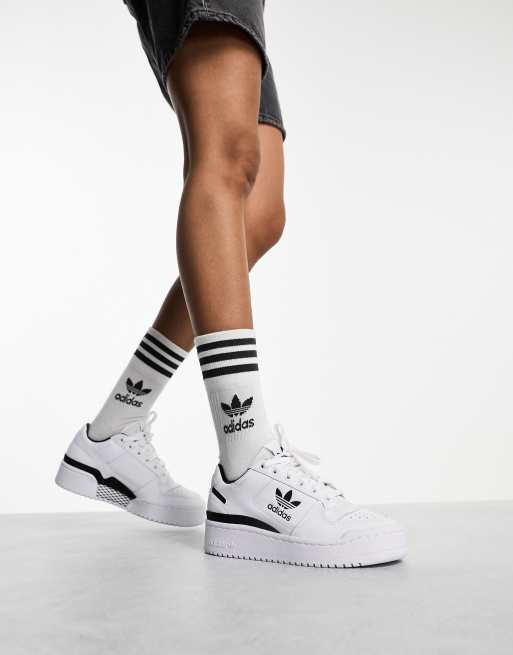 adidas Originals Forum Bold Baskets a logo trefle noir Blanc ASOS