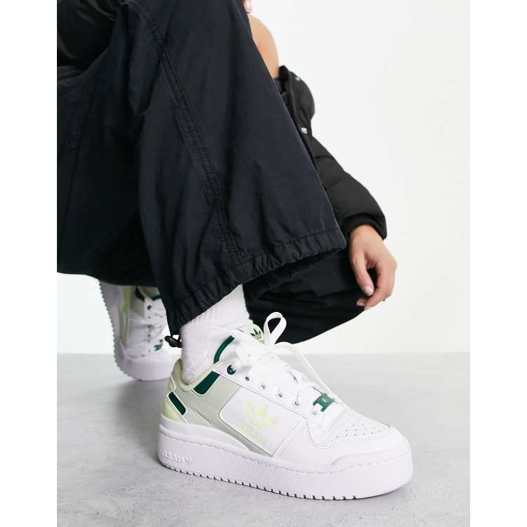 adidas Originals Forum Bold Her sneakers in white and linen green