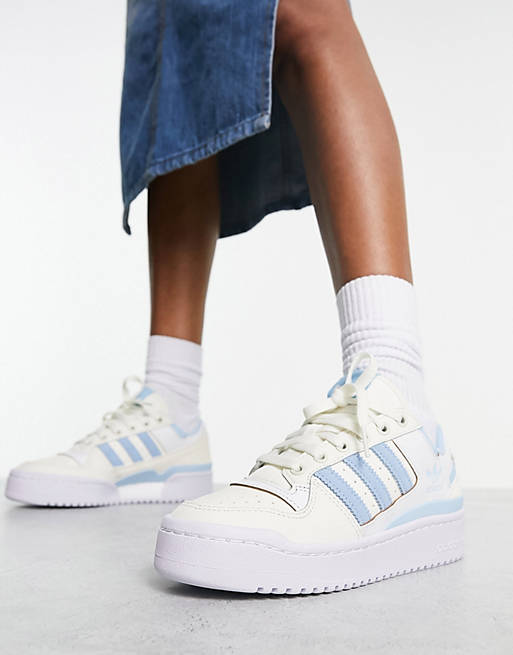 dump gen Æsel adidas Originals - Forum Bold - Hvide og blå sneakers med striber | ASOS