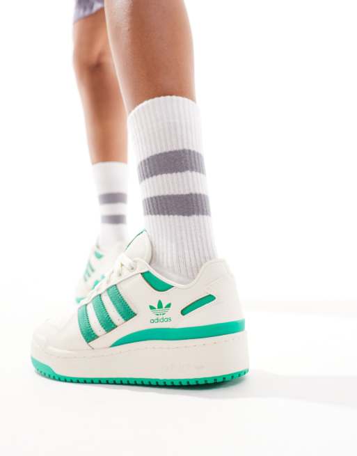 adidas Originals Forum Bold Sneaker in WeiB mit grunen Streifen ASOS