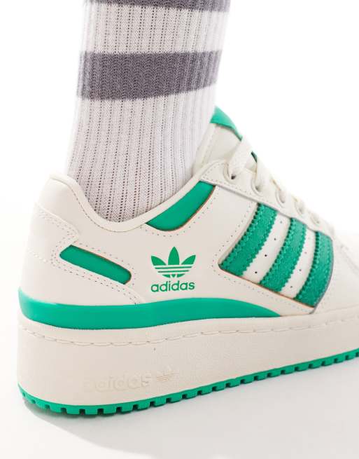 adidas Originals Forum Bold Sneakers bianche e verdi con strisce
