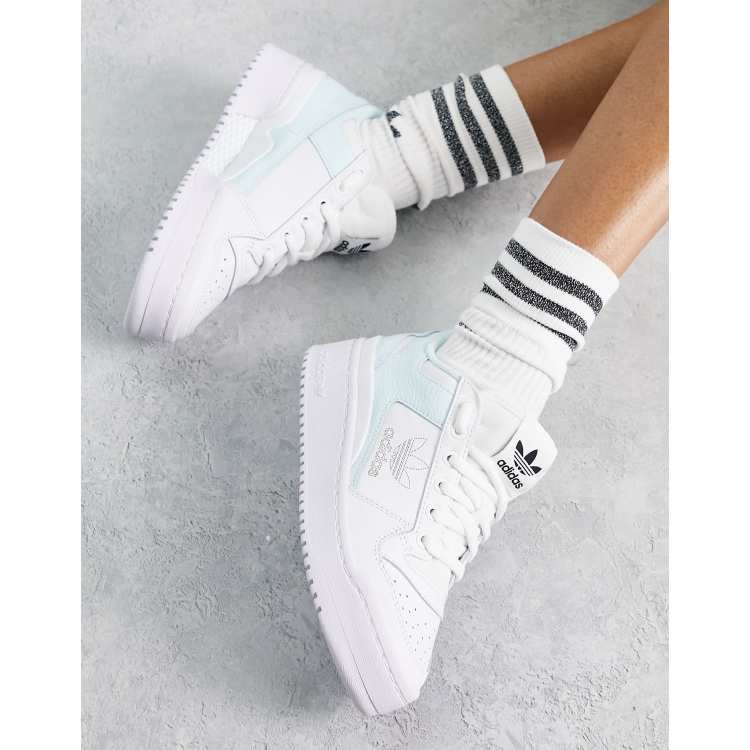 adidas Originals Forum Bold sneakers in white and almost blue | ASOS