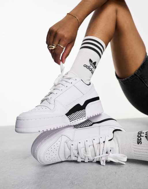 adidas Originals Forum Bold sneakers in white and black