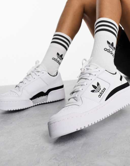 adidas Originals Forum bold sneakers in white with black trefoil