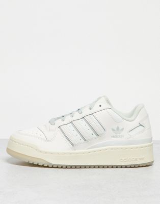 adidas Originals Forum Bold stripe trainers in white and silver
