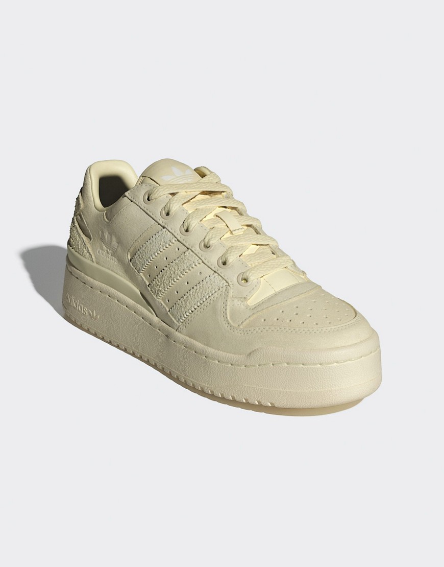 adidas Originals Forum Bold stripes trainers in yellow