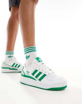 adidas Originals Forum Bold trainers in white and green-Multi