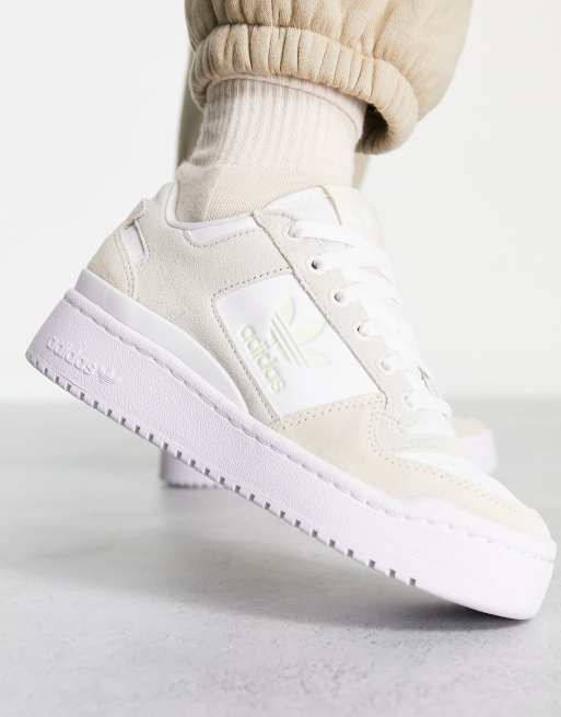 adidas Originals Forum bold trainers in white with neutral tones