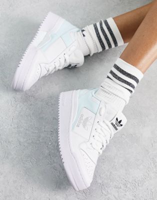 adidas Originals Forum Bold trainers in white with pale blue detail