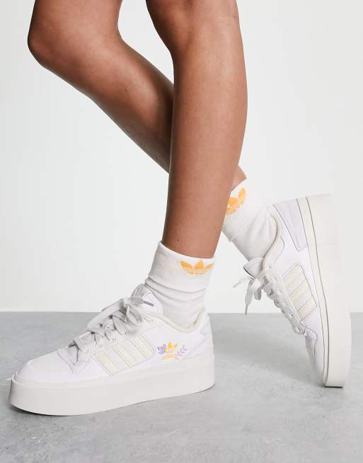 adidas Originals Forum Bonega mid sneakers in off white