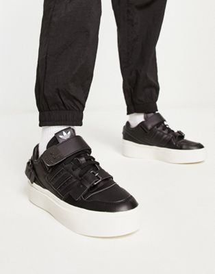 adidas Originals Forum bonega trainers in black with white heel
