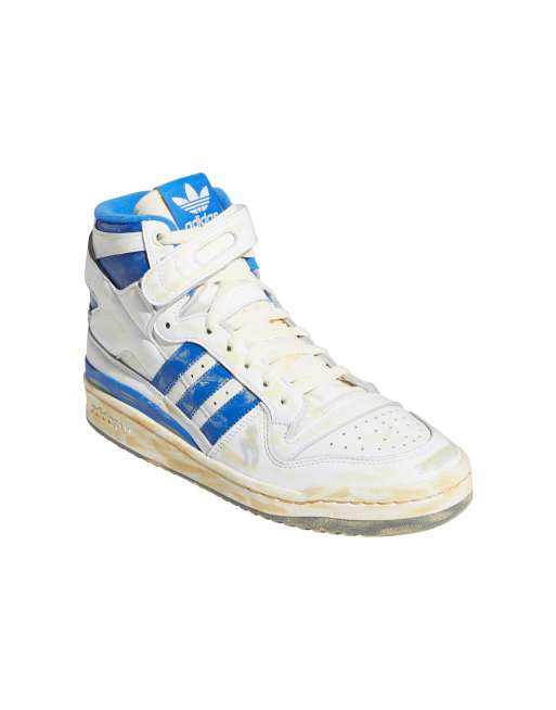 adidas Originals Forum Hi sneakers in white and blue ASOS