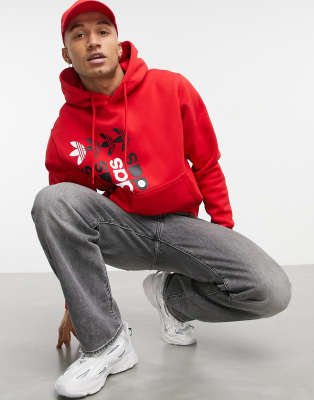 bright red adidas hoodie