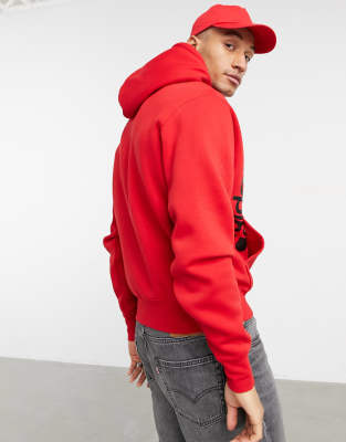 bright red adidas hoodie