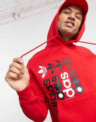 bright red adidas hoodie