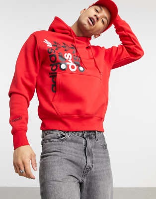 bright red adidas hoodie