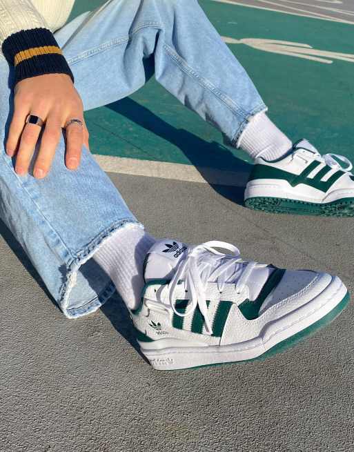 adidas Originals – Forum Low – Biało-zielone niskie buty sportowe przed kostkę
