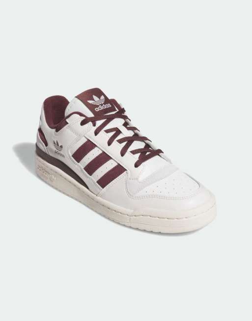 adidas Originals – Forum Low CL – Biało-bordowe buty sportowe