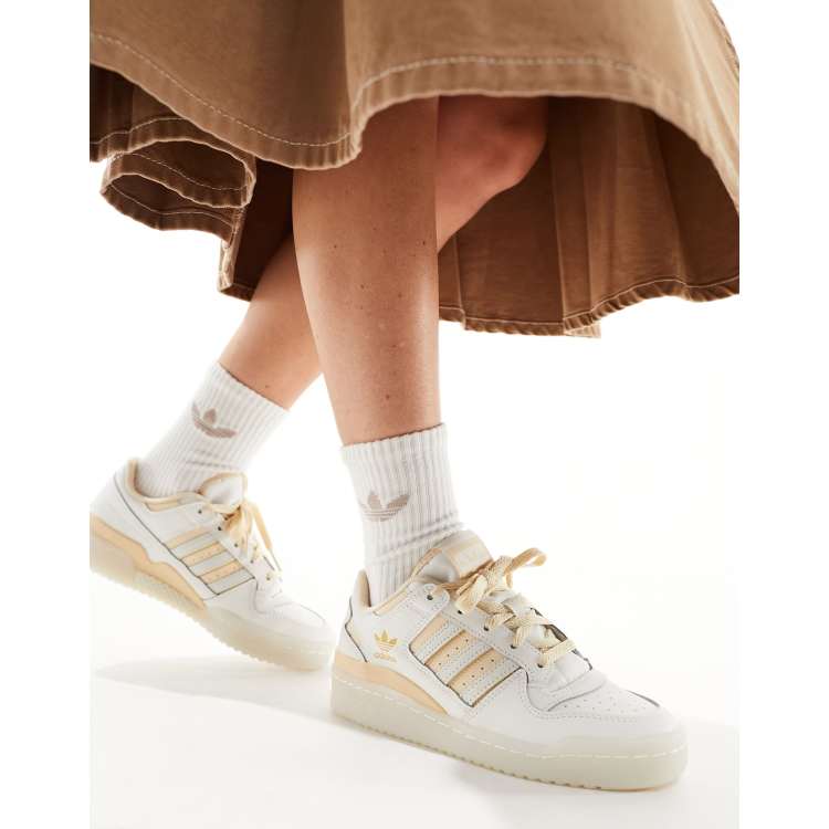 adidas music Originals Forum Low CL sneakers in off white and beige ClassicfuncenterShops adidas music cd9925 sneakers for women shoes 2017 trends