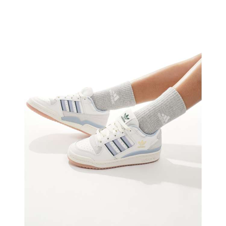 adidas Originals Forum Low CL sneakers in white and blue ASOS