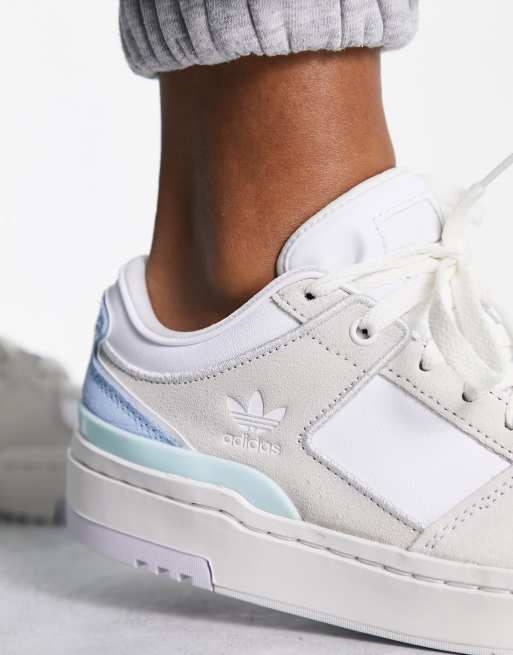 Adidas Originals Off-White & Blue Forum Low Sneakers