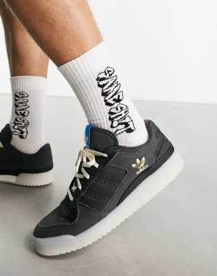 Adidas Originals Forum Low Sneakers In Gray With Gum Sole | ModeSens