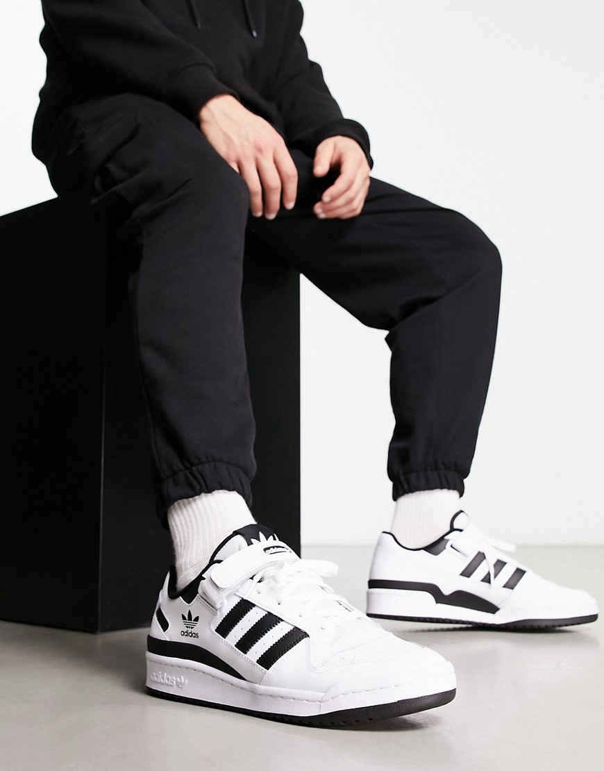 Shop Adidas Originals Forum Low Sneakers In White And Black