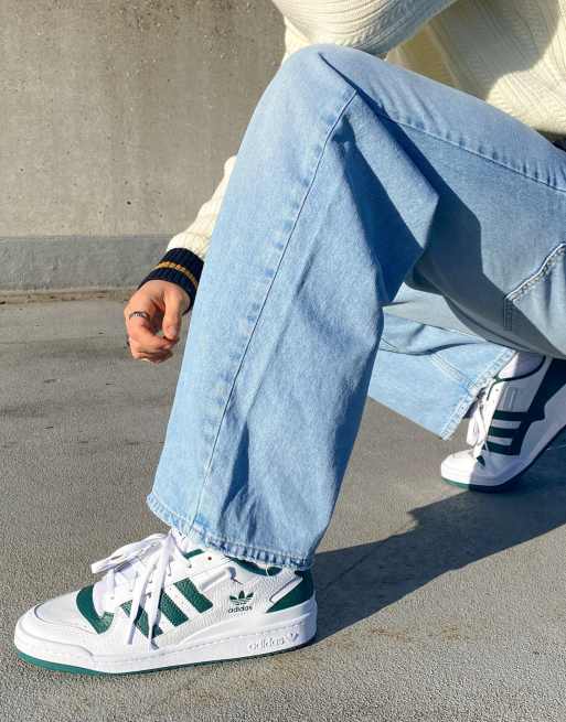 adidas Originals Forum Low White Collegiate Green Strap Men Casual