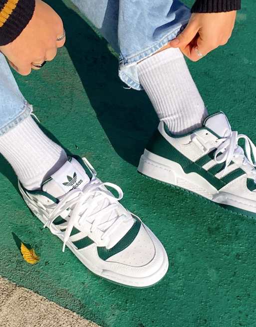 adidas Originals Forum Low White Collegiate Green Strap Men Casual