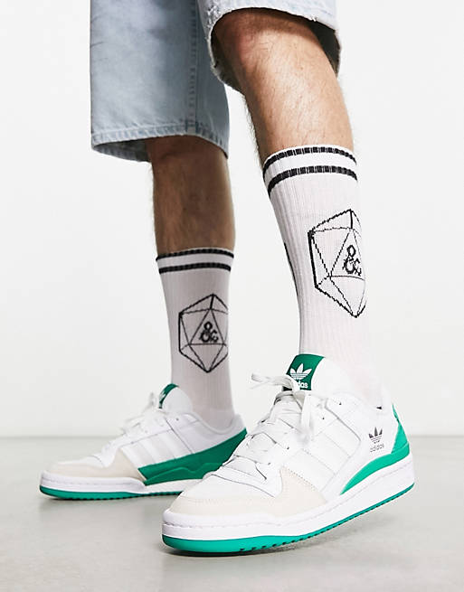 adidas Originals Forum Low sneakers in white and green | ASOS