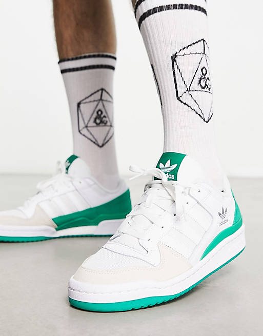 adidas Originals Forum Low sneakers in white and green | ASOS