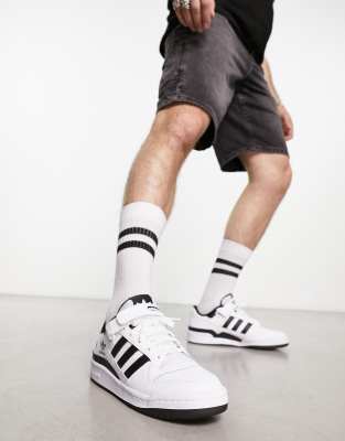 adidas Originals Forum Low trainers in white and black - ASOS Price Checker
