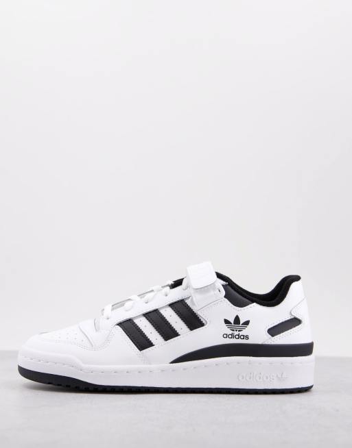 adidas originals forum low trainers in white with black details