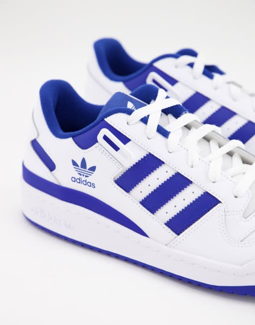 Adidas blue cheap and white shoes