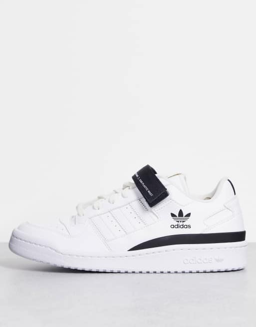 adidas originals forum low trainers in white with black details