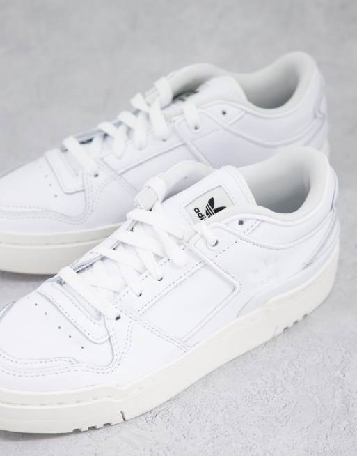 adidas Originals Forum luxe low trainers in triple white | ASOS