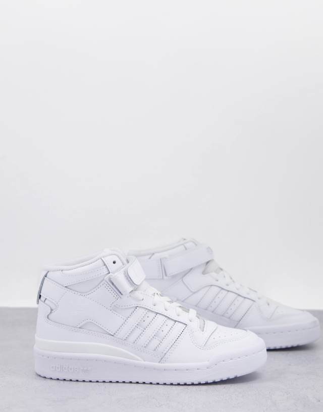 adidas Originals Forum Mid sneakers in triple white