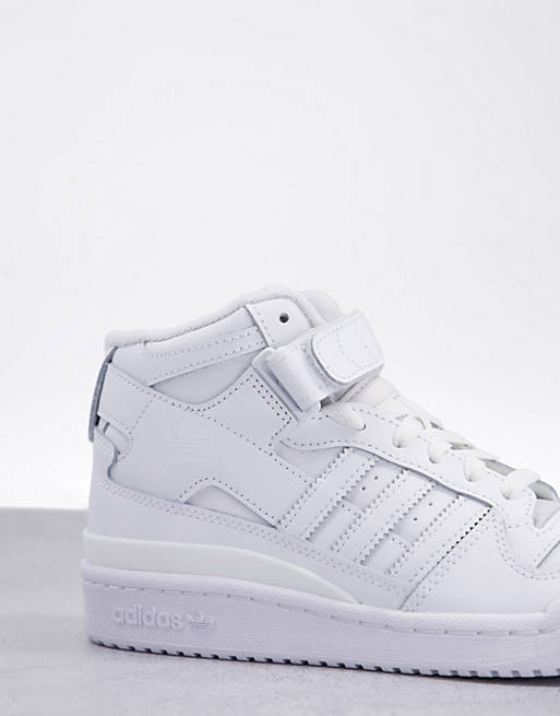 adidas Originals Forum Mid sneakers in triple white هوبا