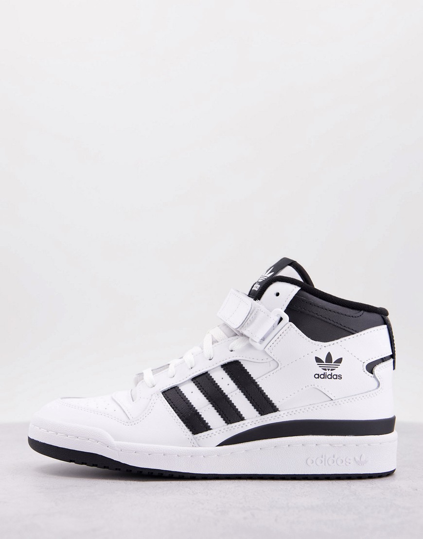 Adidas Originals Forum Mid Sneakers In White And Black In White/black |  ModeSens